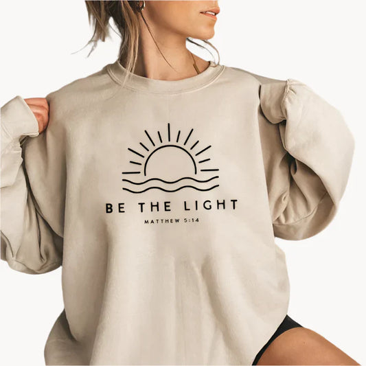 Pullover mit modischem be the light-textlogo auf der vorderseite für damen