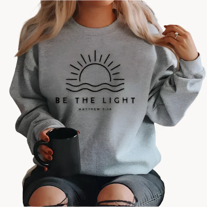 Pullover mit modischem be the light-textlogo auf der vorderseite für damen