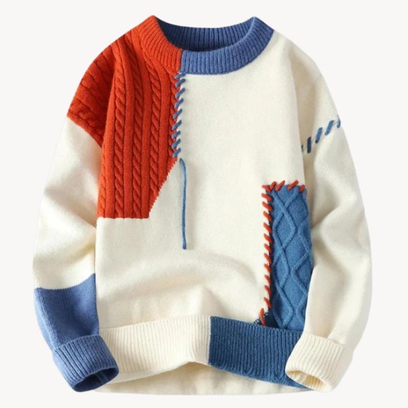 Patchbold - auffälliger gestrickter designerpullover für herren