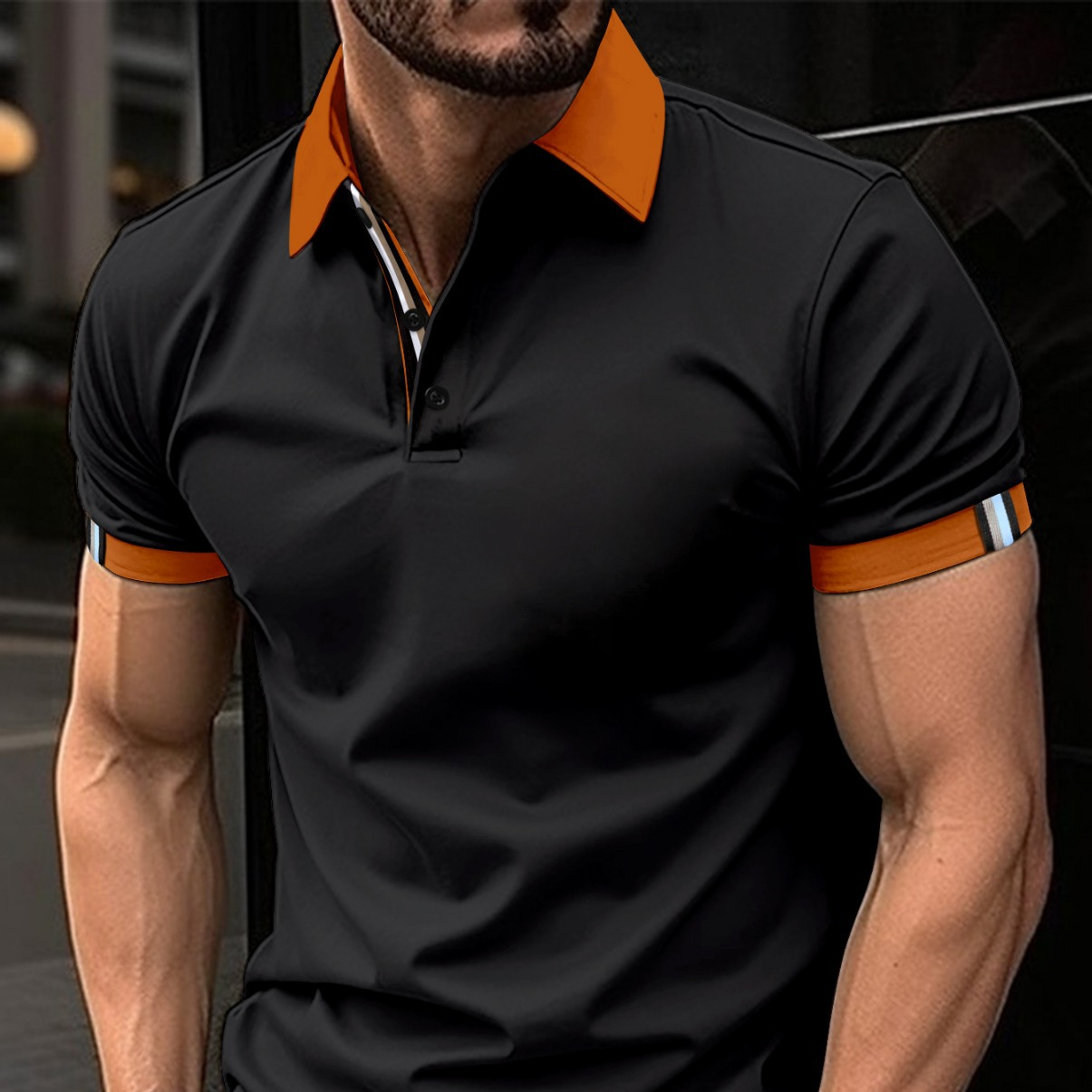 Roberto – lässiges, einfarbiges poloshirt für herren