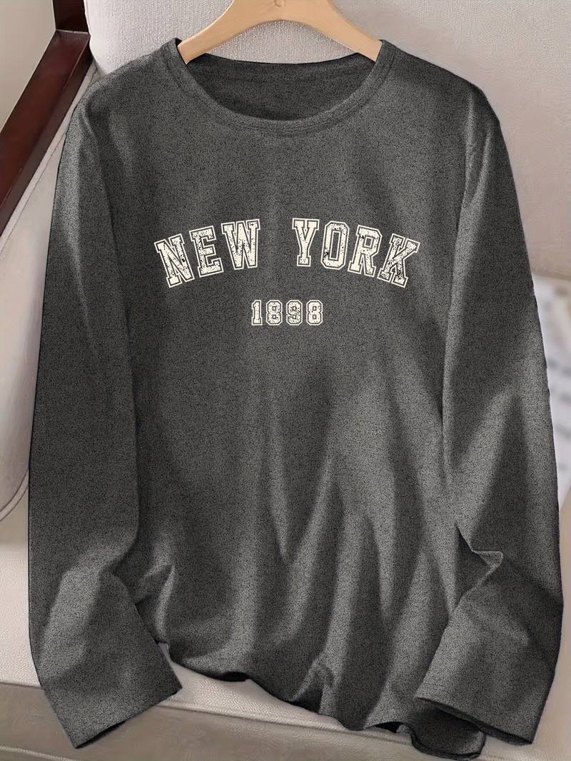 Ava – t-shirt mit rundhalsausschnitt und new york-print