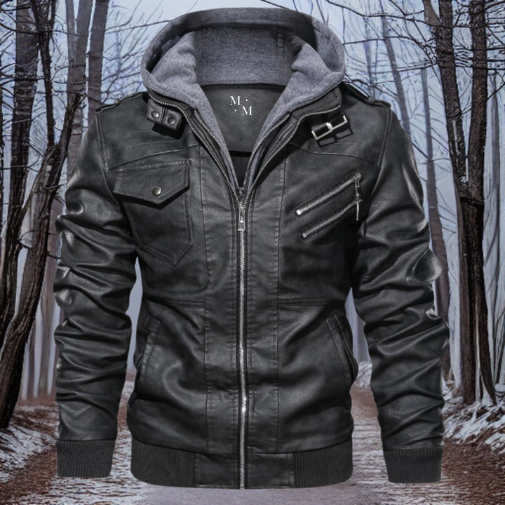 Heat leather – hochwertige warme lederjacke mit kapuze