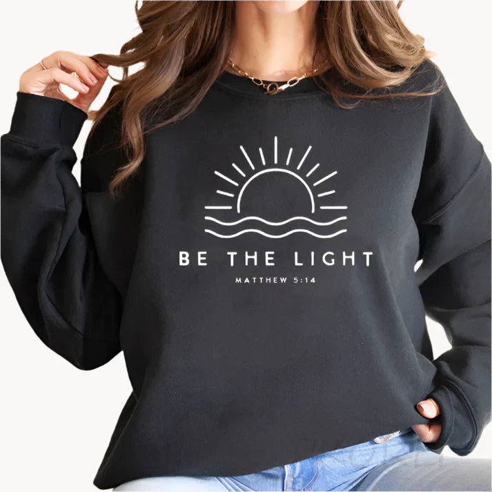 Pullover mit modischem be the light-textlogo auf der vorderseite für damen