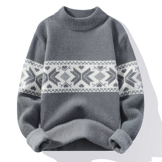 Alexander – vintage-pullover mit nieten und reißverschluss für herren