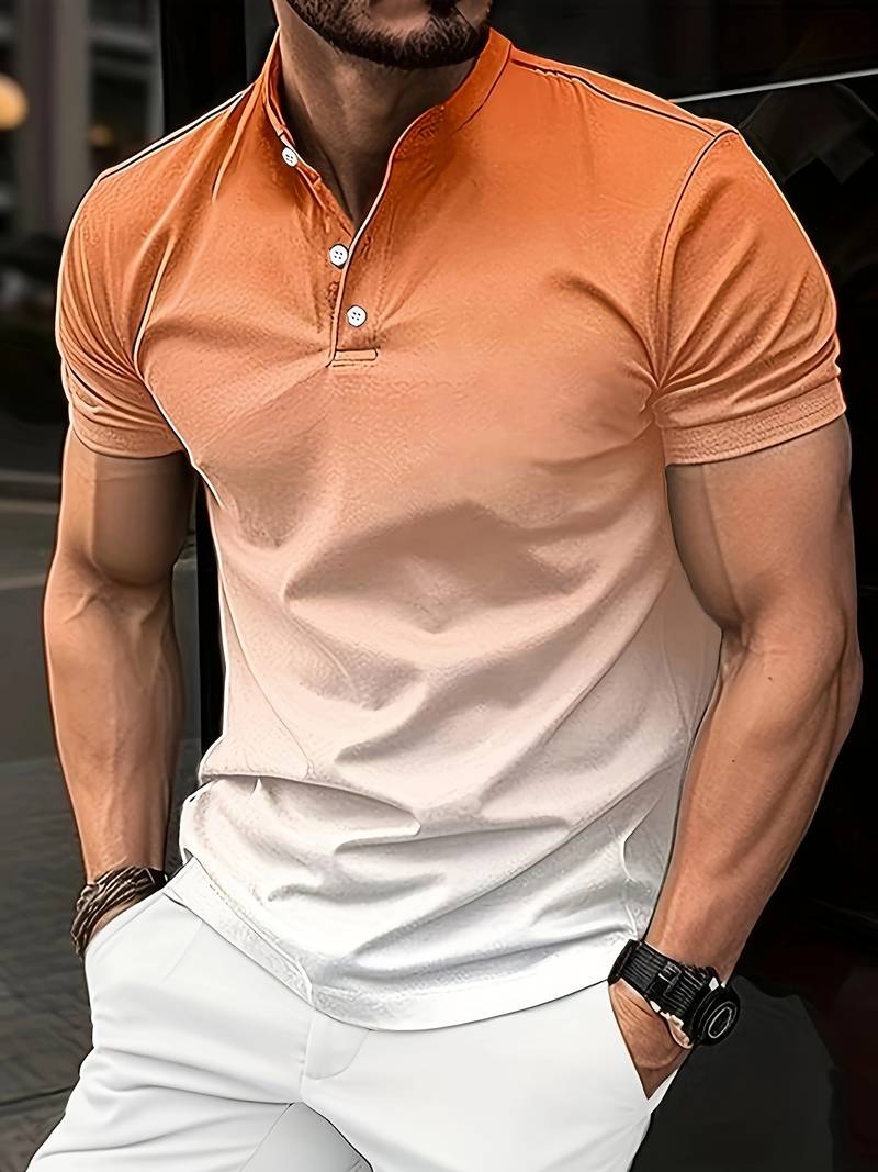 Nathan – elegantes sommer-ombre-shirt für herren