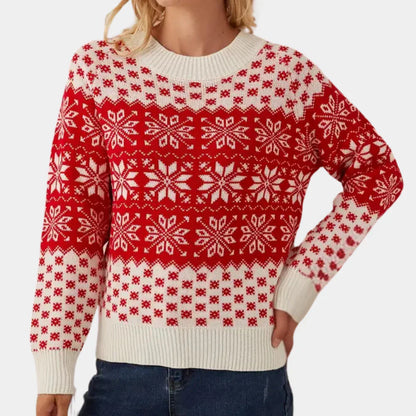 Guida - weihnachts-schneeflocken-pullover für damen