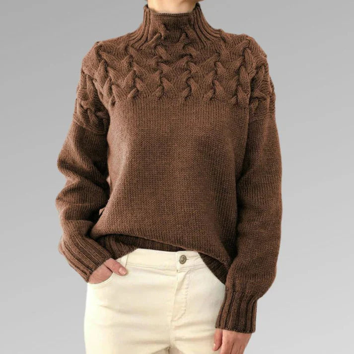 Pullover mit elegantem und warmem rollkragen, kreuzstich-design, unisex