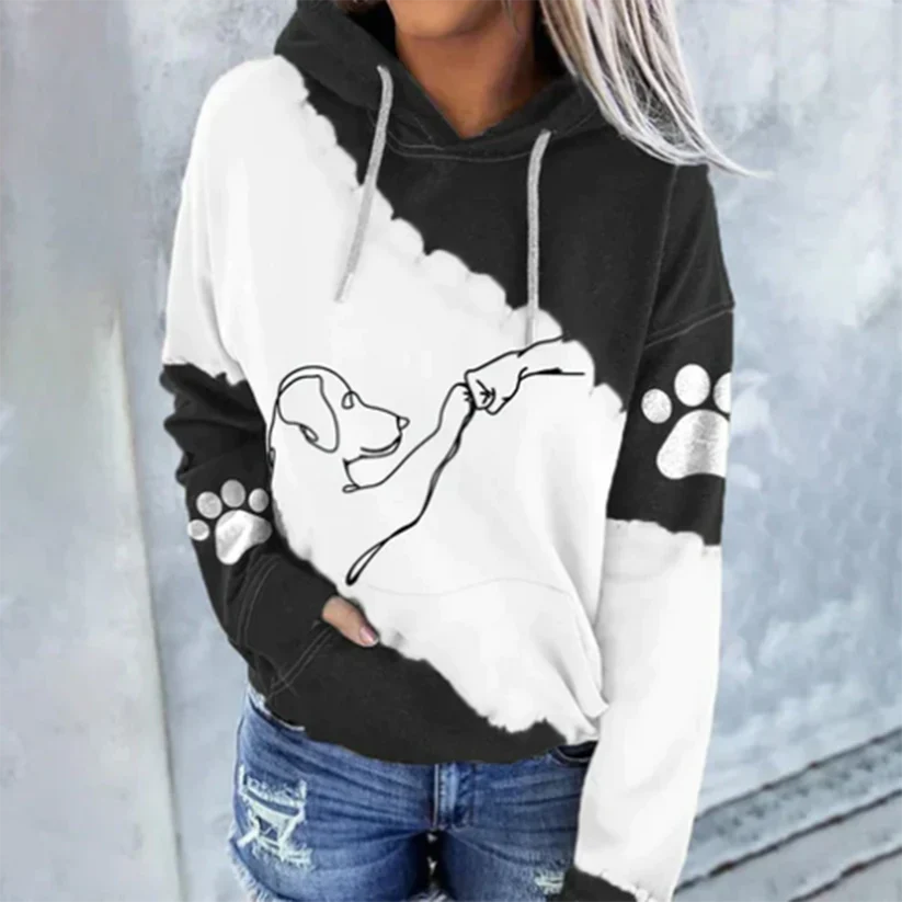 Rosamund - trendiger kapuzenpullover mit hundeprint