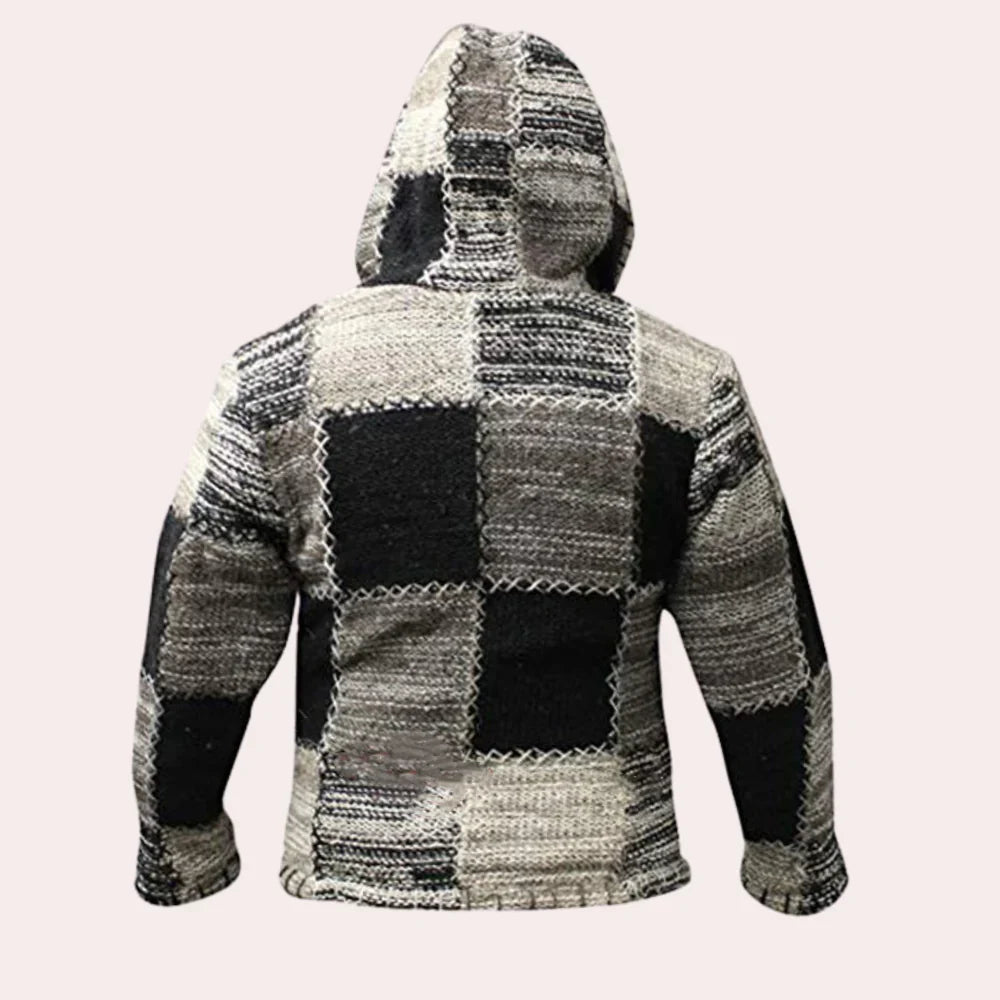 Orlando - moderne patchworkjacke mit kapuze für herren