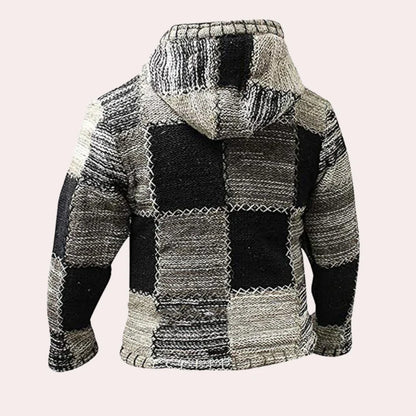 Orlando - moderne patchworkjacke mit kapuze für herren