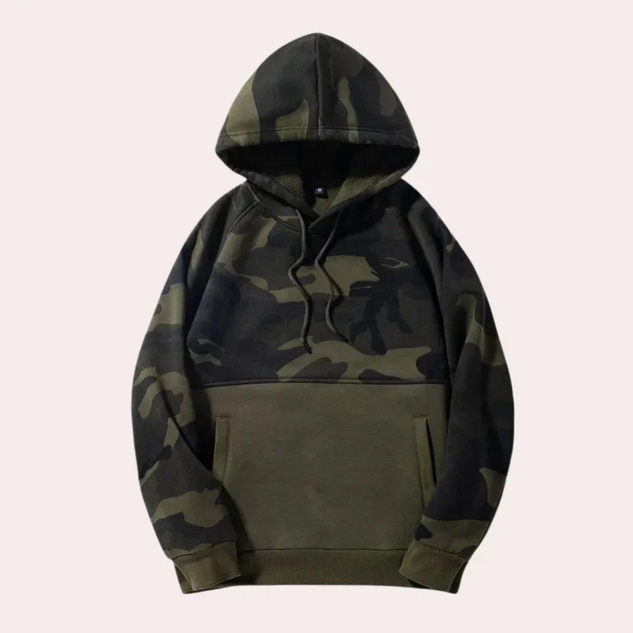 Costas - camouflage-kapuzenpulli für männer mit seitentaschen