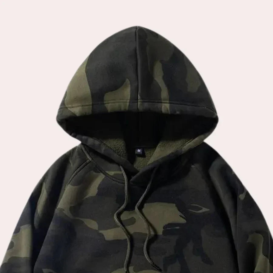 Costas - camouflage-kapuzenpulli für männer mit seitentaschen