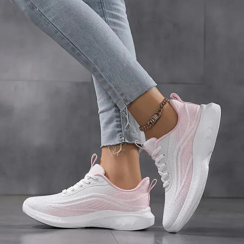 Damen Turnschuhe, Atmungsaktiv, Schnürschuhe, Wanderschuhe, Orthopädische Schuhe-Leyna Moda