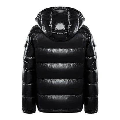 Schwarz Puffer Jacke Herren Glänzend