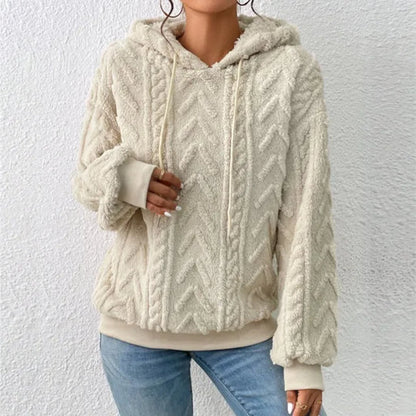 Lässiger - kapuzenpullover aus teddyfleece von sol l