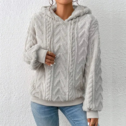 Lässiger - kapuzenpullover aus teddyfleece von sol l