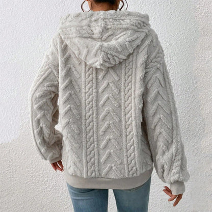 Lässiger - kapuzenpullover aus teddyfleece von sol l