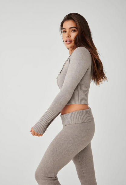 Gestrickter zweiteiler | loungewear für damen