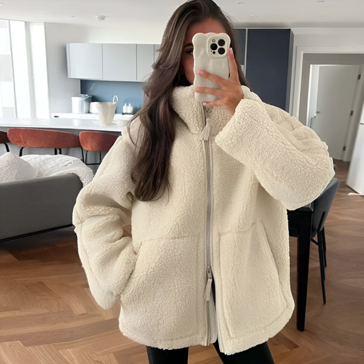 Nora | ultra-weiche teddy-fleecejacke für frauen