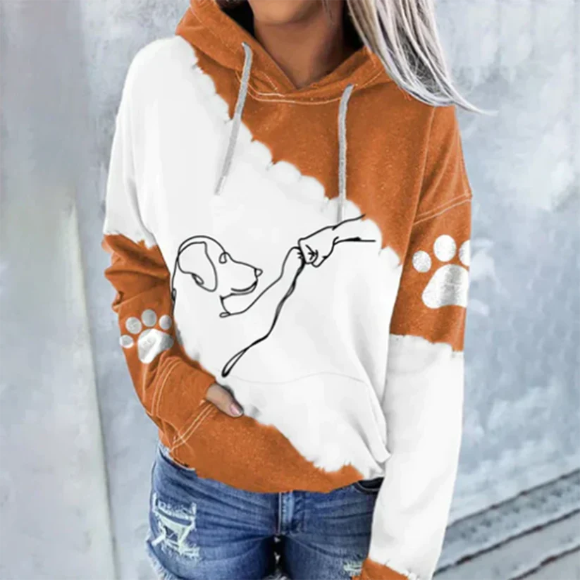 Rosamund - trendiger kapuzenpullover mit hundeprint