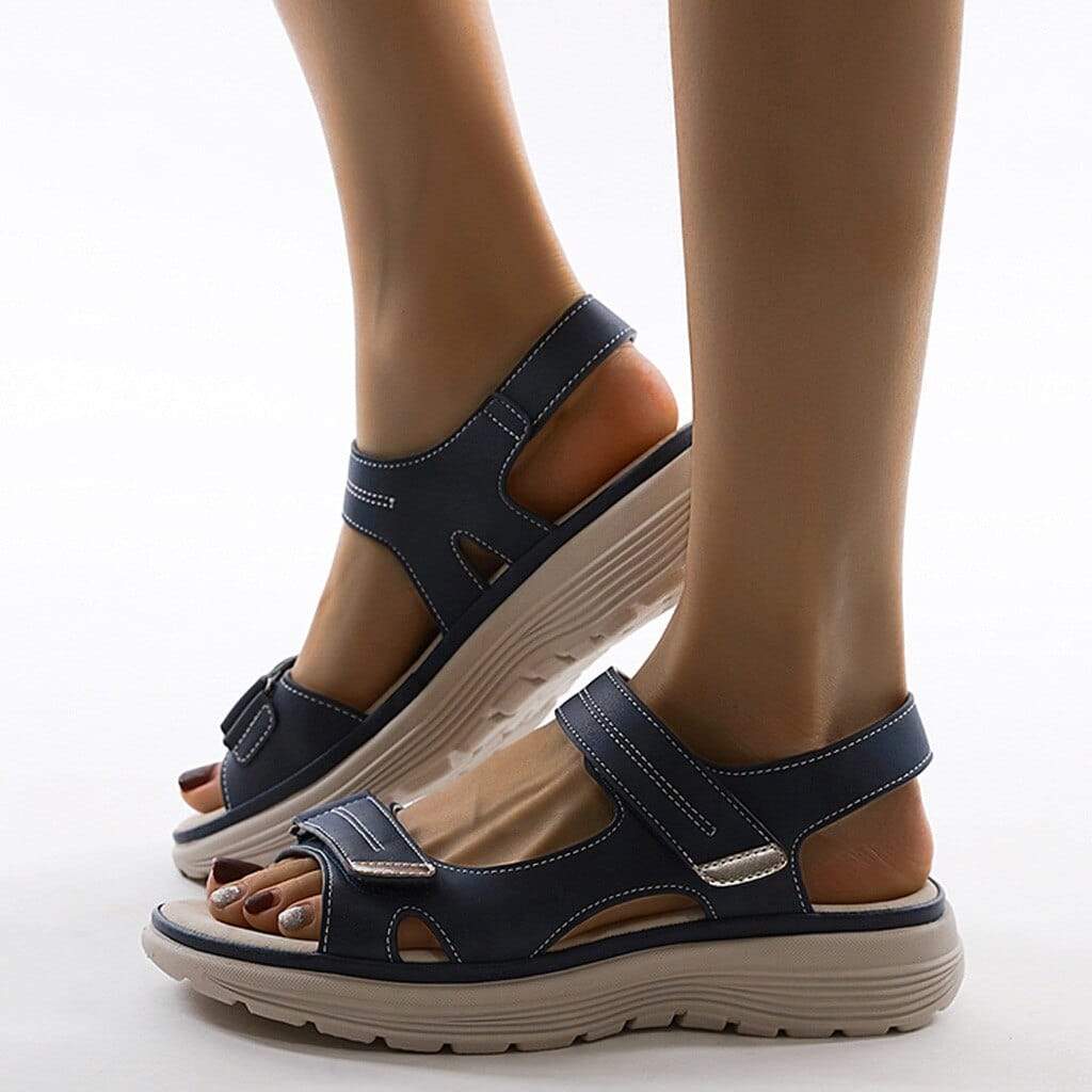 Blau Orthopädische Sandalen mit Fußbett Damen