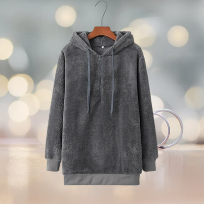 Ysabeau - fleece-pullover mit kapuze für frauen