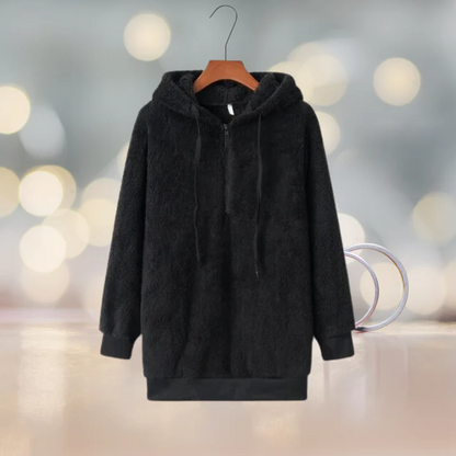 Ysabeau - fleece-pullover mit kapuze für frauen