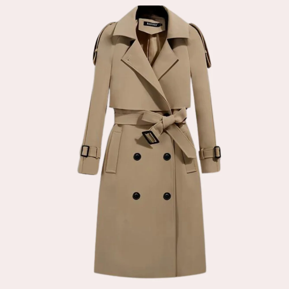 Ivana – eleganter langer trenchcoat für damen