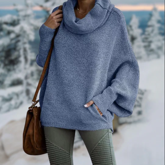 Rosig | eleganter rollkragenpullover mit kragen