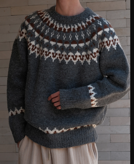 Adalberto – vintage-strickpullover mit rundhalsausschnitt für herren