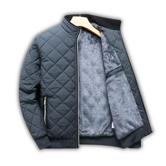 Wattierte herrenjacke mit fleecefutter