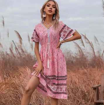 Lily – ethnisch bedrucktes boho-kleid