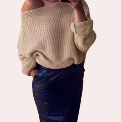 Mirka – eleganter schulterfreier pullover für damen