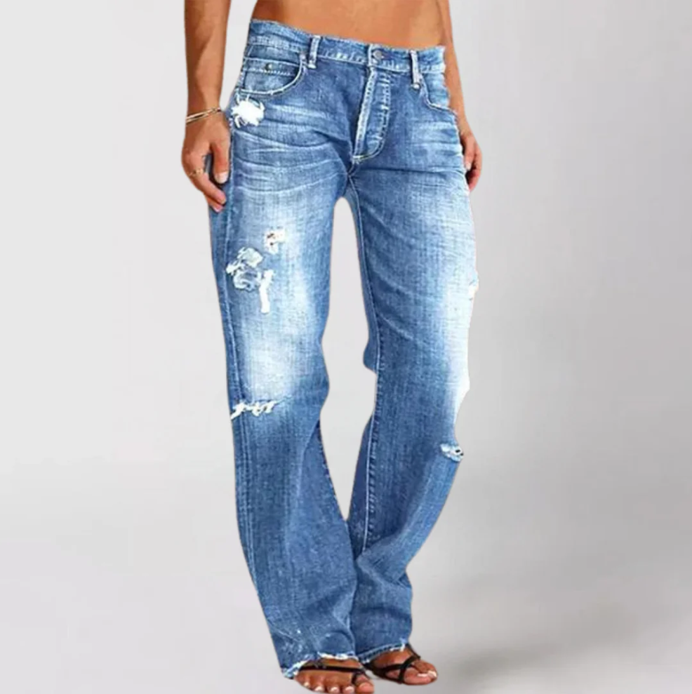 Weit geschnittene denim-jeans für damen