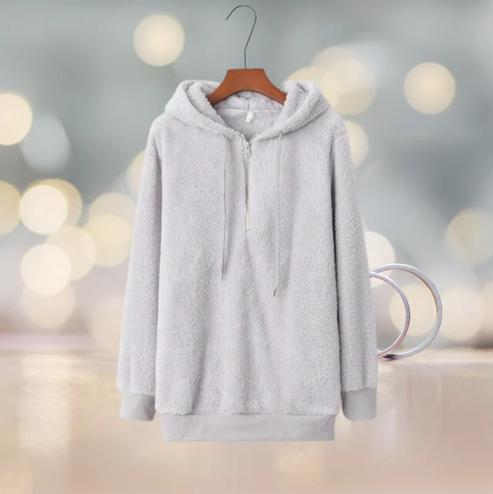 Ysabeau - fleece-pullover mit kapuze für frauen