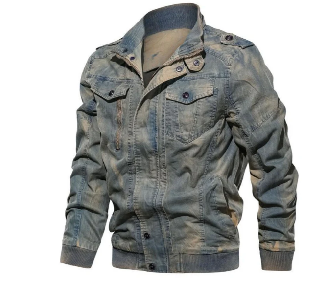 Hendrick - herren-jeansjacke mit stehkragen