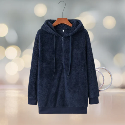 Ysabeau - fleece-pullover mit kapuze für frauen