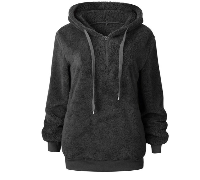 Zera - damen-fleece-sweatshirt mit reibverschluss am ausschnitt