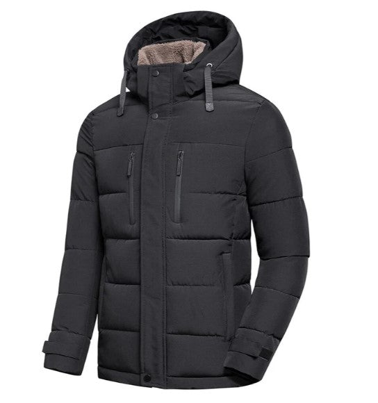 Justin - herren-winterjacke mit abnehmbarer kapuze