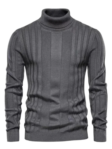 Klassischer gerippter rollkragenpullover für herren