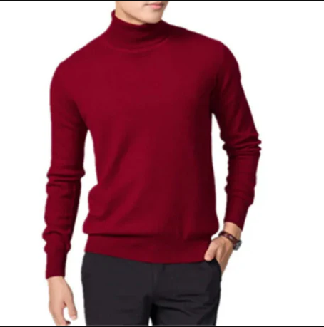 Deep Knife - eleganterer rollkragenpullover für herren – klassischerer rippenpullover