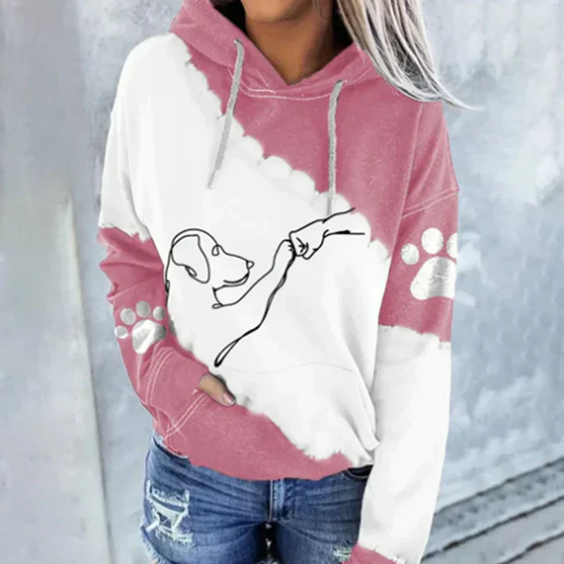 Cornelia | verspielter damen-hoodie mit hundeprint