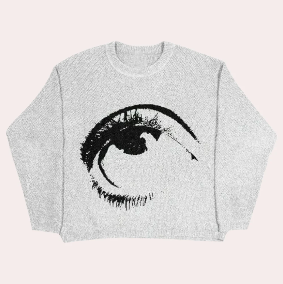 Nayeli – trendiger pullover mit augen-print für herren