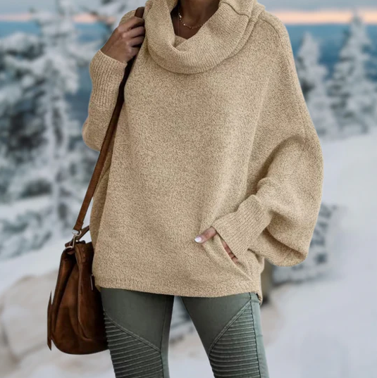 Rosig | eleganter rollkragenpullover mit kragen