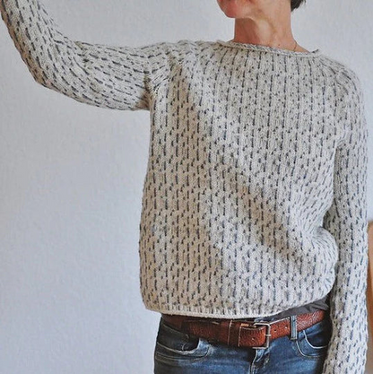 Hallie l eleganter grauer strickpullover