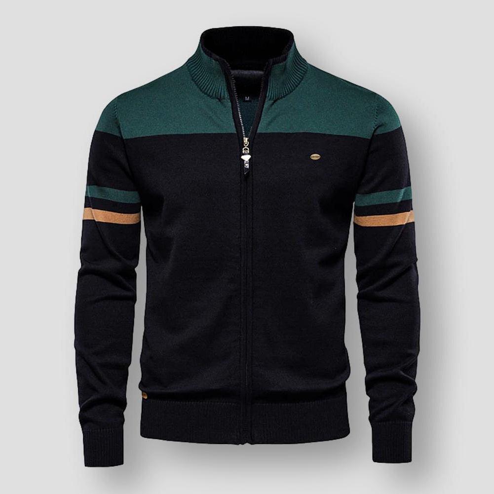 Atlas-herrenjacke im retro-streifendesign