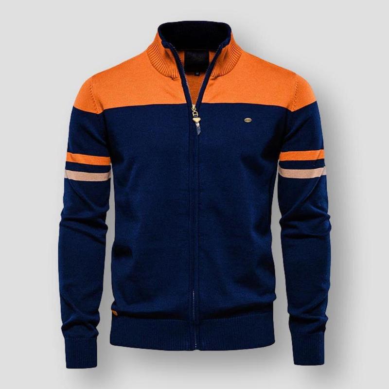 Atlas-herrenjacke im retro-streifendesign