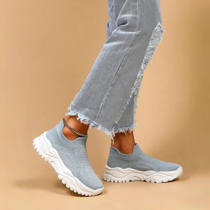 Slip-on-sneaker, gestrickt, atmungsaktiv, orthopädische schuhe, damen-sneaker