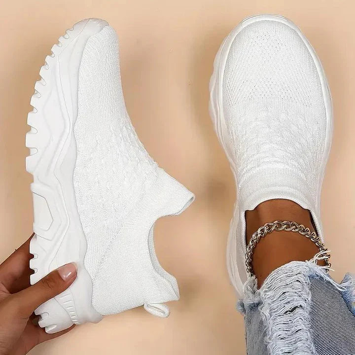 Slip-on-sneaker, gestrickt, atmungsaktiv, orthopädische schuhe, damen-sneaker