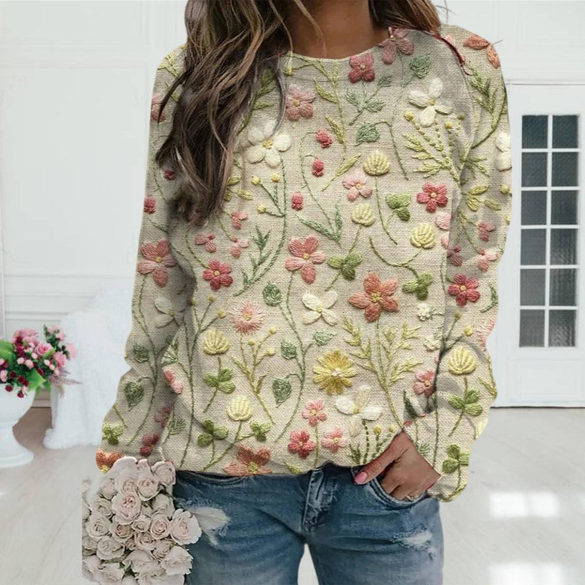 Daisy – modischer Blumenpullover für Damen